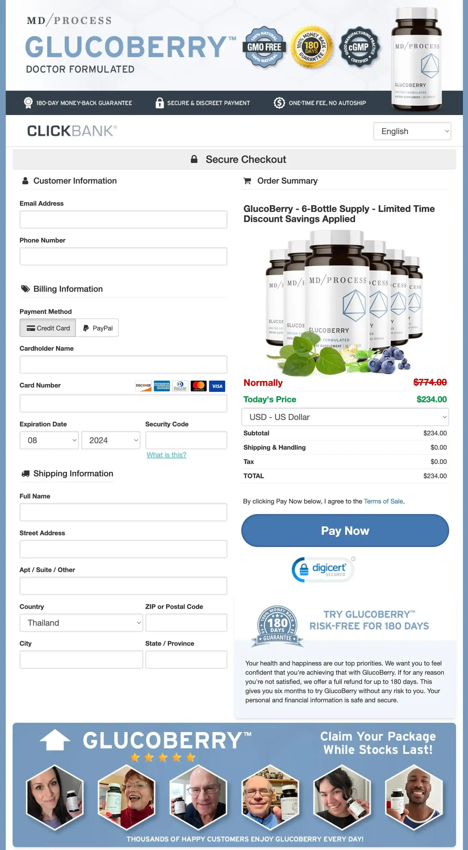 GlucoBerry Order Page